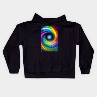 Cosmic Rainbow Swirls Kids Hoodie